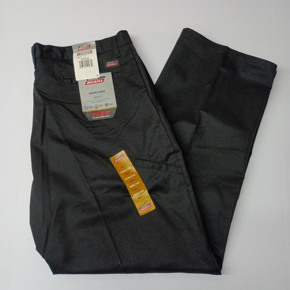 Dickies Loose Fit Double Knee Work Pants Men's 40x32 Black